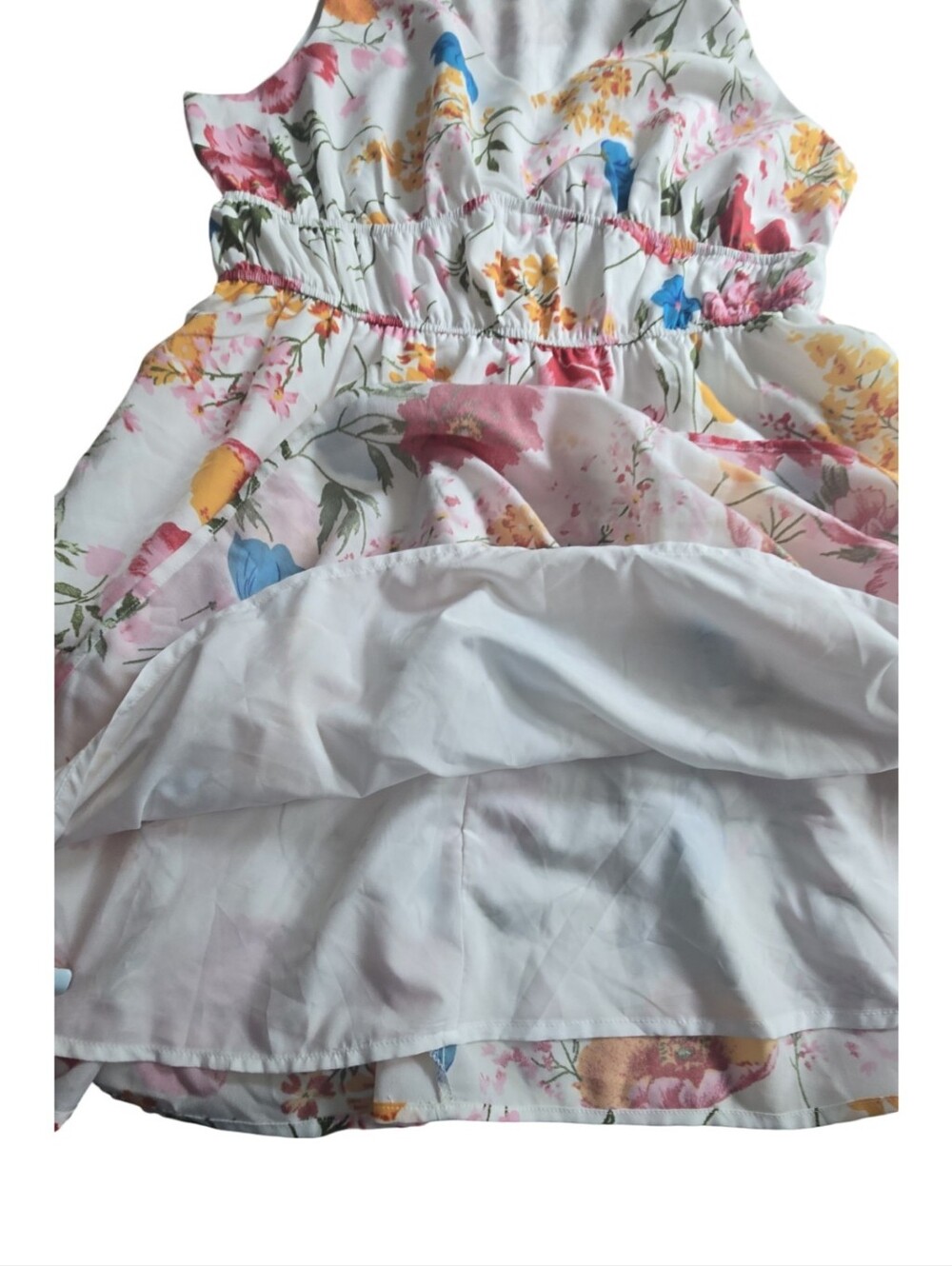 Cupshe Floral Tiered Ruffle Sleevess Dress Vneck Coastal Cowgirl Festival Size L - Picture 6 of 9